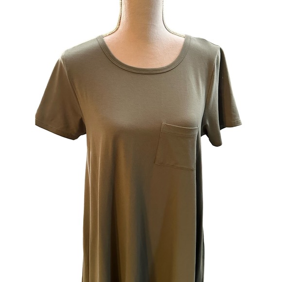 LuLaRoe "Carly" Gray Hi/Lo Swing Dress Sz S - Picture 4 of 4